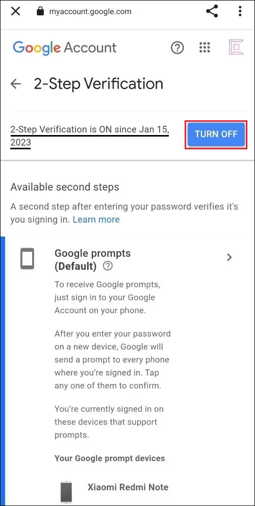 This is how you can turn on 2 Step Verification
