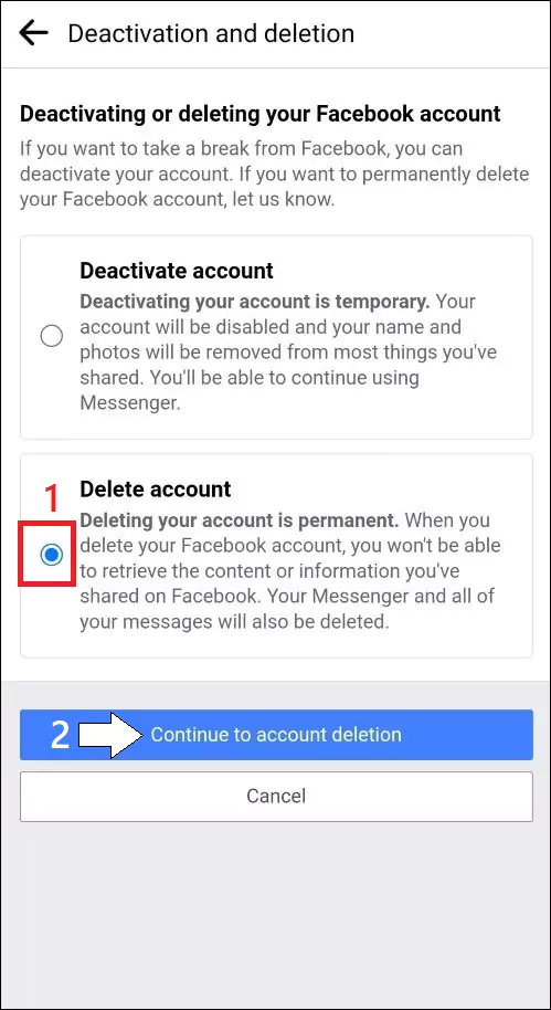 Facebook account delete kaise karte hain