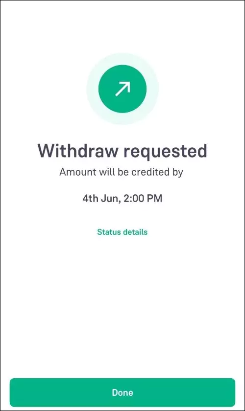 Groww App Withdraw Requested