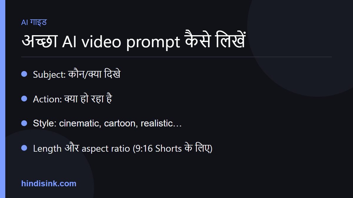 अच्छा AI video prompt कैसे लिखें